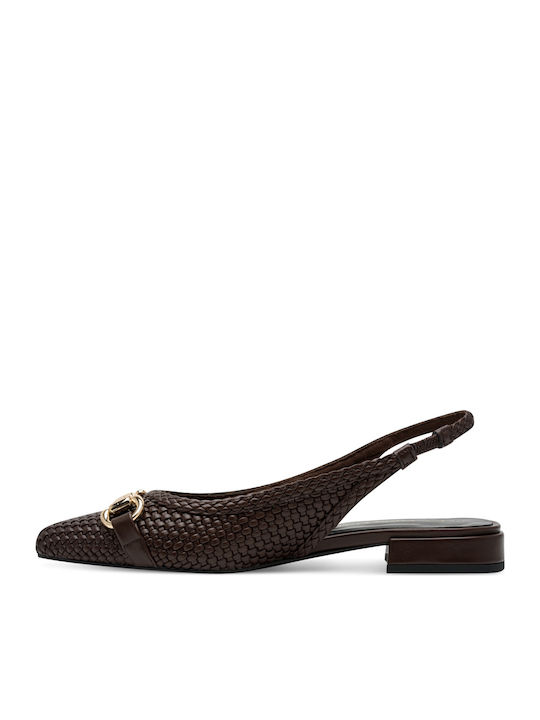Γυναικείες Μπαλαρίνες Slingback σε Καφέ Χρώμα