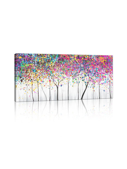 Pictură Pe Pânză Abstractă Copaci Colorați Mari 120 X 50 Cm
