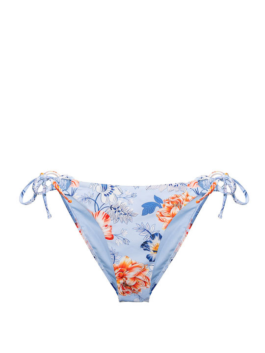Bikini Set Triangle Floral Light Blue
