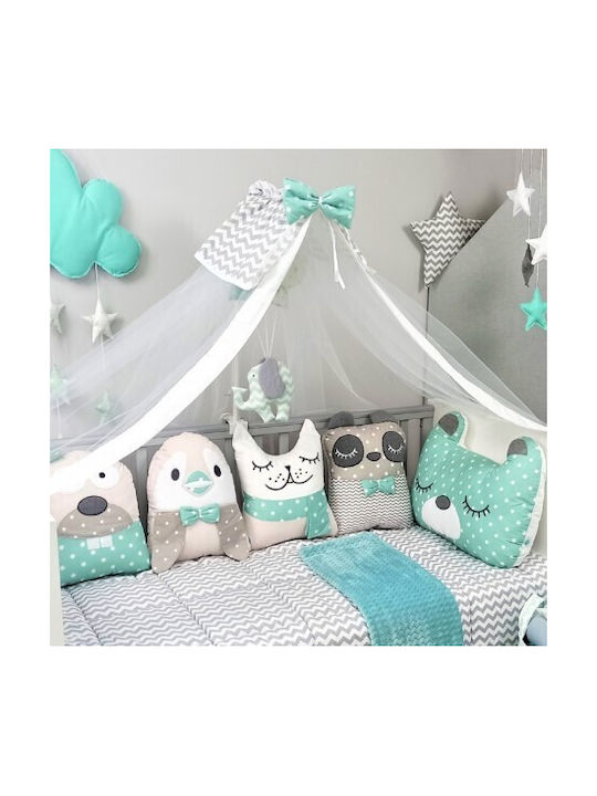 Baby Star Crib Decorative Pillow Tiny Friends Raccoon Multicolored 37x40cm Baby Star Crib Decorative Pillow Tiny Friends Raccoon Multicolored 37x40cm