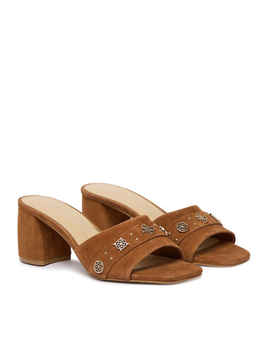 Guess Mules with Heel in Brown Colour