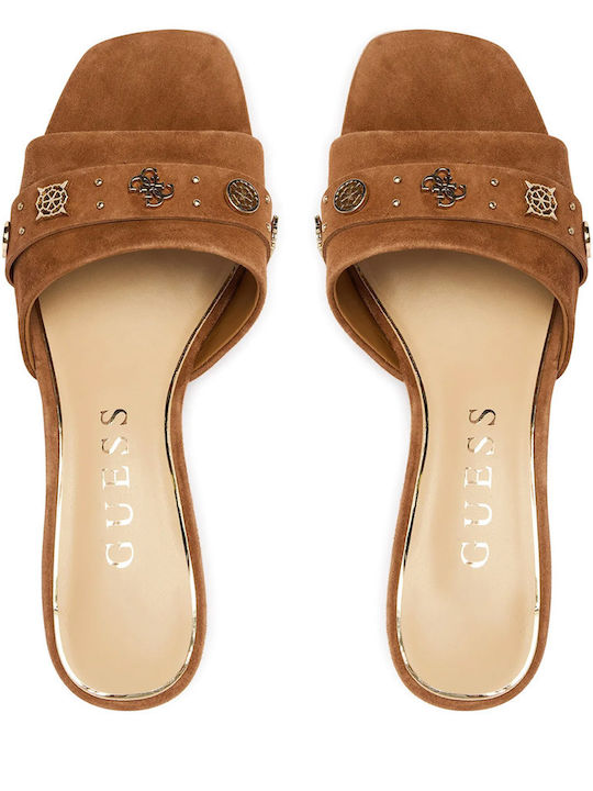 Mules with Heel in Brown Colour