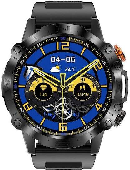 Gravity GT20-8 49mm Смарт Часовник с Пулсомер (Черен)