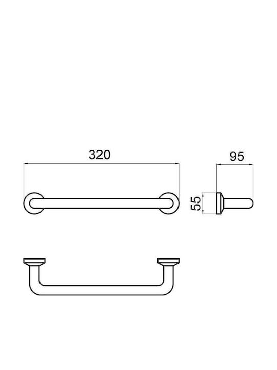 Imex Bathroom Grab Bar for Persons with Disabilities 32cm Black
