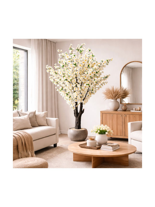 Plantă decorativă artificială de piersic alb 145cm 98519