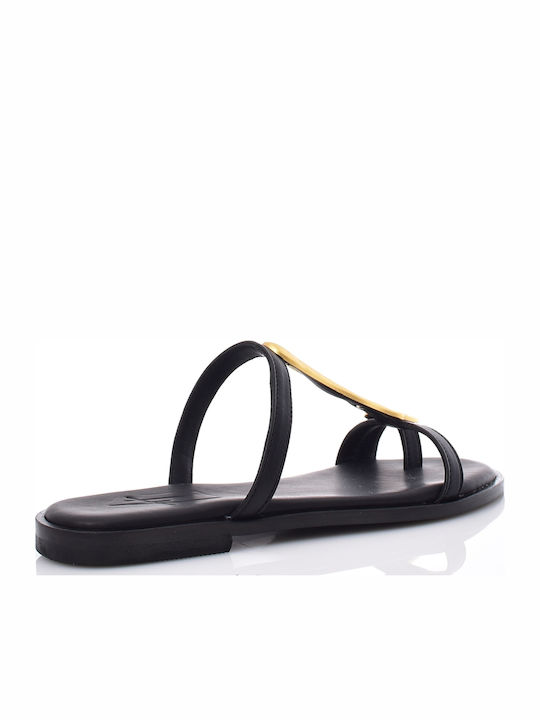 Damen Flache Sandalen Schwarz