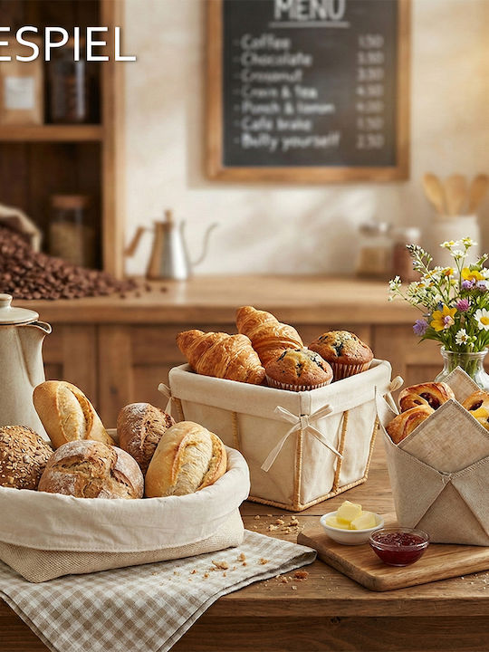 Espiel Bread Basket Fabric Brown 20x19x15cm