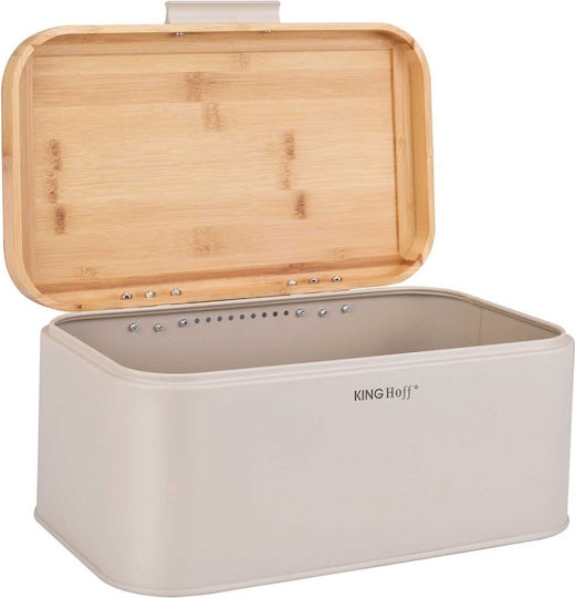 KING Hoff Brotkasten mit Deckel Graue 30x20x14cm
