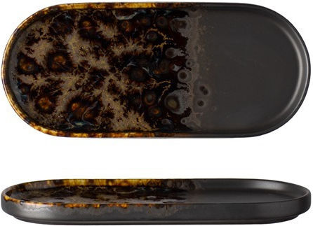 Ready Servierplatte Oval aus Porzellan Braun 6Stück