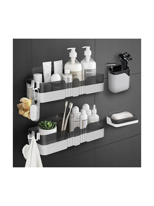 Shelf Σετ Αξεσουάρ Μπάνιου Πλαστικό Λευκό Shelf Σετ Αξεσουάρ Μπάνιου Πλαστικό Λευκό