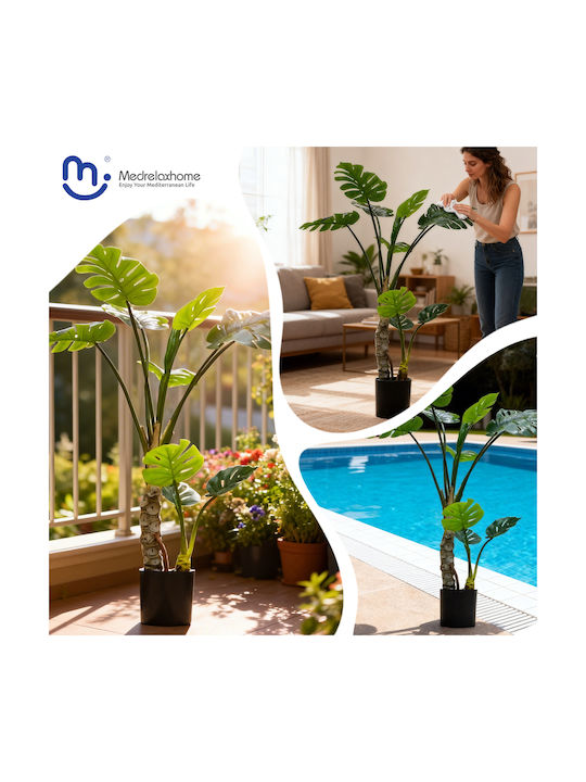 Medrelaxhome Διακοσμητικό Τεχνητό Φυτό Μονστέρα 1 (Monstera) h120cm