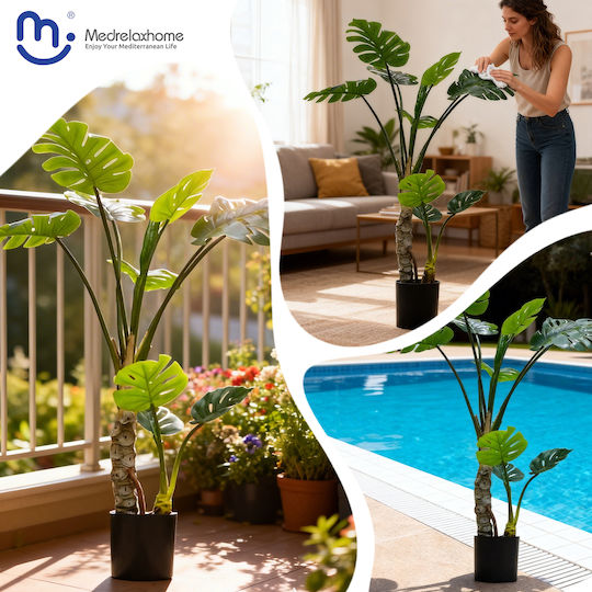 Medrelaxhome Διακοσμητικό Τεχνητό Φυτό Μονστέρα 1 (Monstera) h120cm