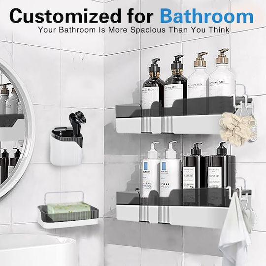Shelf Set Accesorii Baie Plastic Alb
