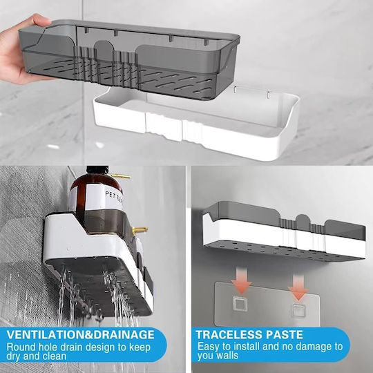 Shelf Set Accesorii Baie Plastic Alb