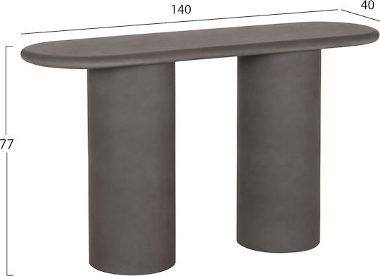 Kenji Κονσόλα Γκρι Μ140xΠ40xΥ78εκ.