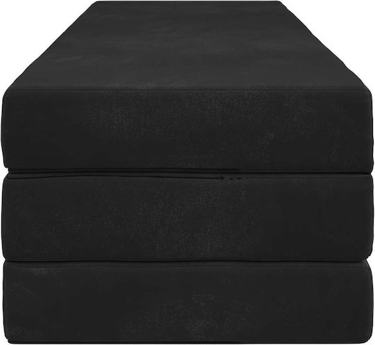 vidaXL Pernă De Podea Din Catifea Neagră 67x180cm