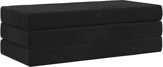 vidaXL Възглавница за под от кадифе черен 67x140см