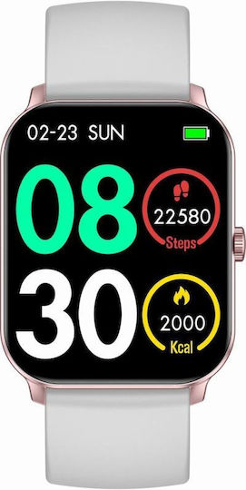 Gravity GT36-2 45mm Smartwatch με Παλμογράφο (Rose Gold / Gray)