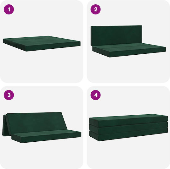 vidaXL Velvet Floor Pillow Green 67x200cm
