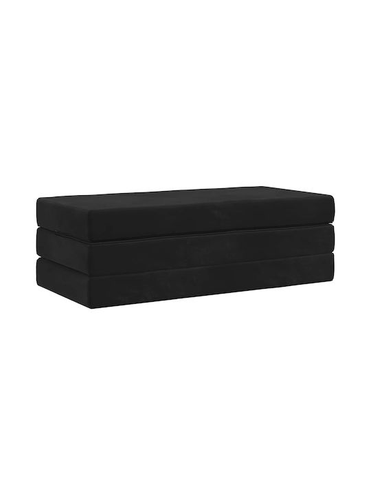 vidaXL Velvet Floor Pillow Black 67x160cm