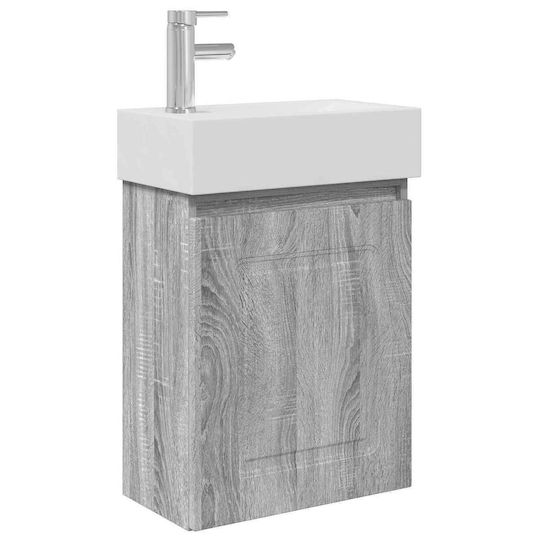 vidaXL Плот Със Смесител 45.5x22.5x84 См Сив