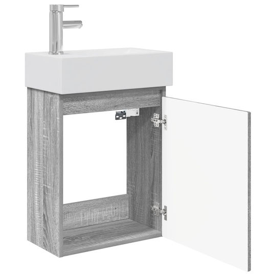 vidaXL Плот Със Смесител 45.5x22.5x84 См Сив