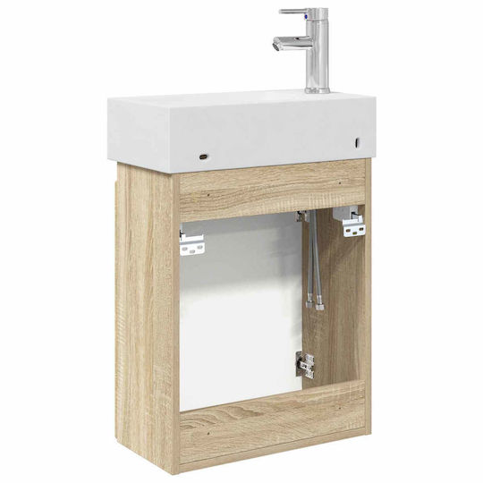 vidaXL Πάγκος με Νιπτήρα Μ45.5xΒ22.5xΥ84cm Καφέ
