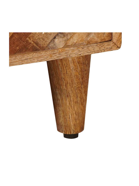 Rectangular Central Coffee Table Made of Solid Wood Brown L80xW50xH40cm