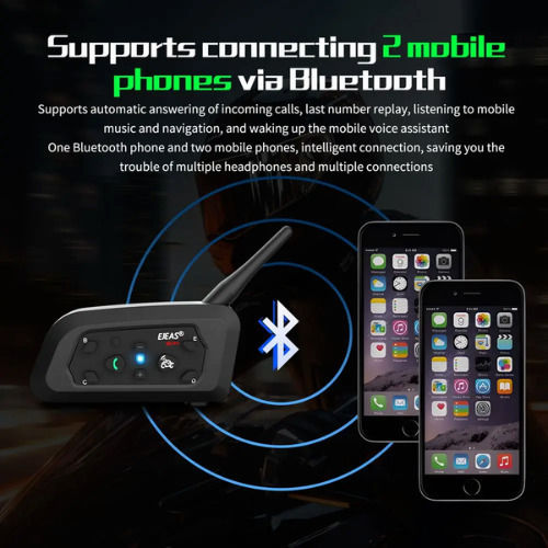 EJEAS V6 PRO+ & EUC Einzelne Gegensprechanlage für Helm Motorrad mit Bluetooth