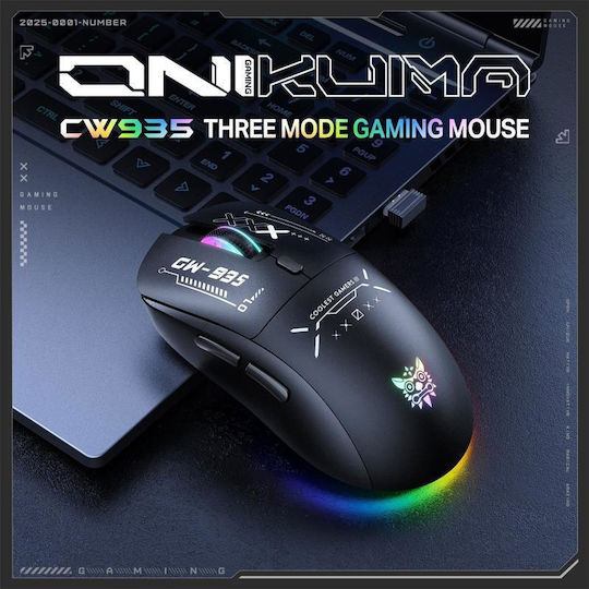 Onikuma CW935 Wireless RGB Gaming Mouse 12800 DPI Black