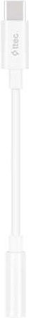 TTEC Regular USB 2.0 Cablu USB-C bărbătesc - 3,5 mm male Alb 0.11m