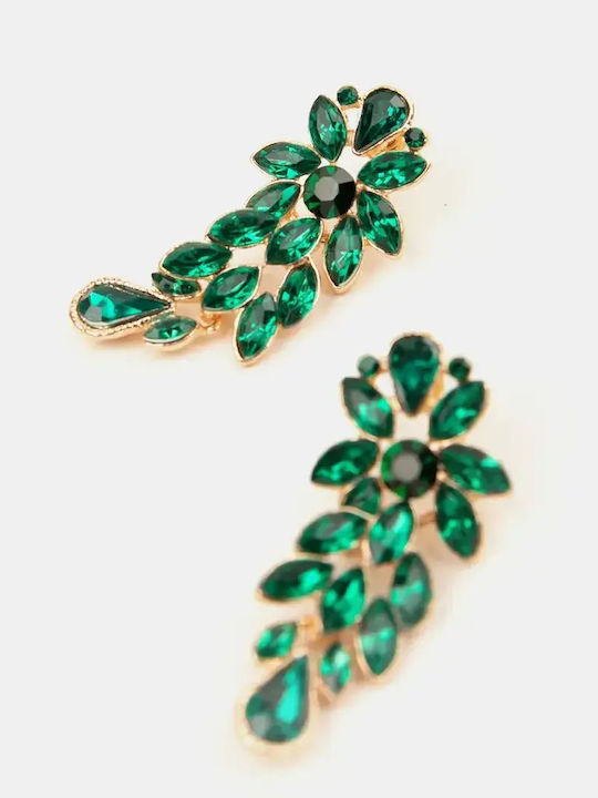 Dangling Earrings with Green Stones