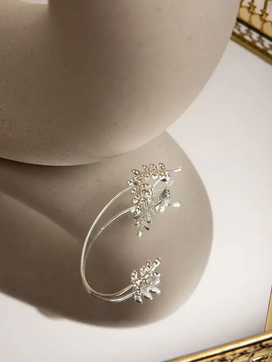 Σκουλαρίκι Ear Cuff Αριστερό Ασημί Ασημί