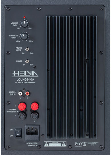 Helvia LOUNGE 10A BK HVA00053 Αυτοενισχυόμενο Subwoofer PA 100W 10" 24.6x41x44.2εκ.