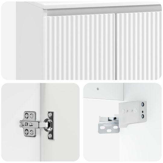vidaXL Badezimmer Waschtisch-Einheit Ohne Waschbecken M49.5xB35xH63cm Weiß