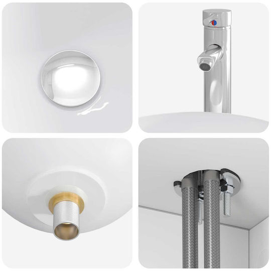 vidaXL Badezimmer Waschtisch-Einheit Ohne Waschbecken M49.5xB35xH63cm Weiß