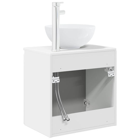 vidaXL Badezimmer Waschtisch-Einheit Ohne Waschbecken M49.5xB35xH63cm Weiß