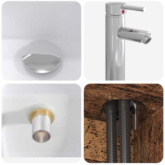 vidaXL Badezimmer Waschtisch-Einheit Ohne Waschbecken M53xB34.5xH63cm Alter Holz