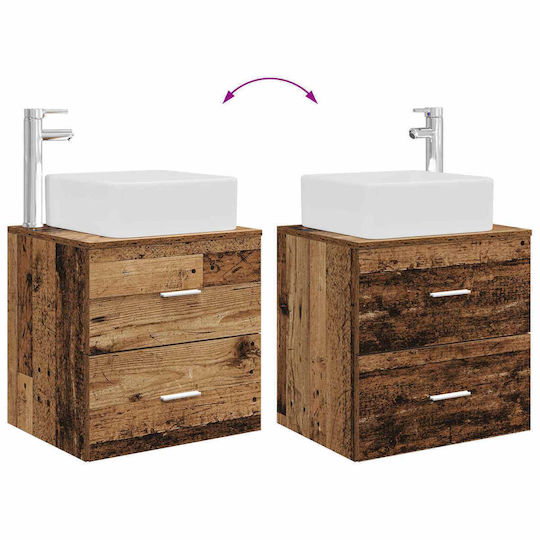 vidaXL Badezimmer Waschtisch-Einheit Ohne Waschbecken M53xB34.5xH63cm Alter Holz