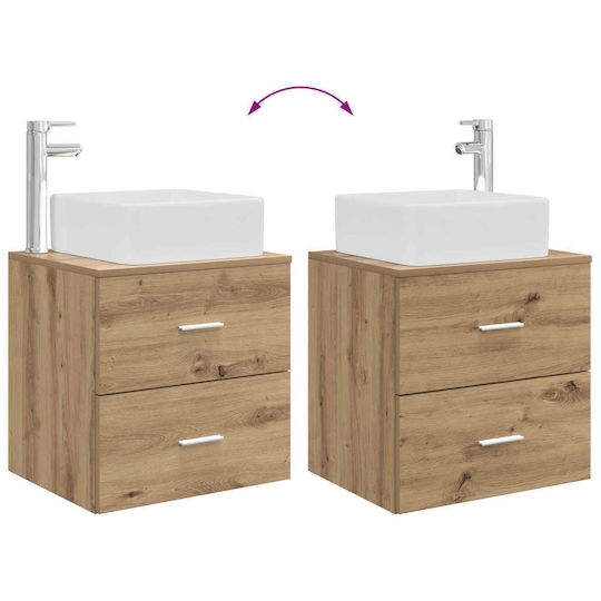 vidaXL Badezimmer Waschtisch-Einheit M53xB34.5xH63cm Eiche