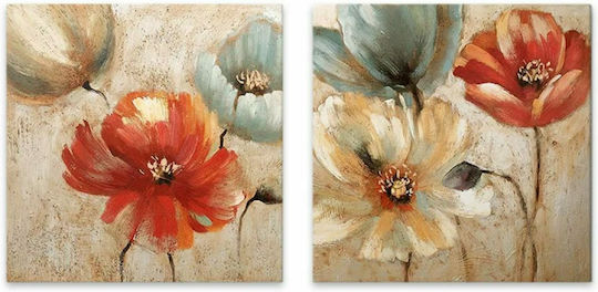 Megapap Flowers Πίνακας σε Καμβά 103x50cm