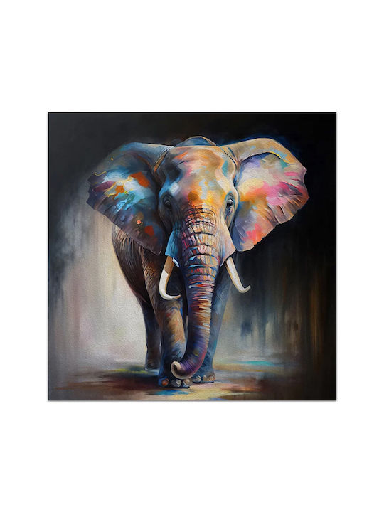 Megapap Colorful Elephant Картина Платнен 100x100см