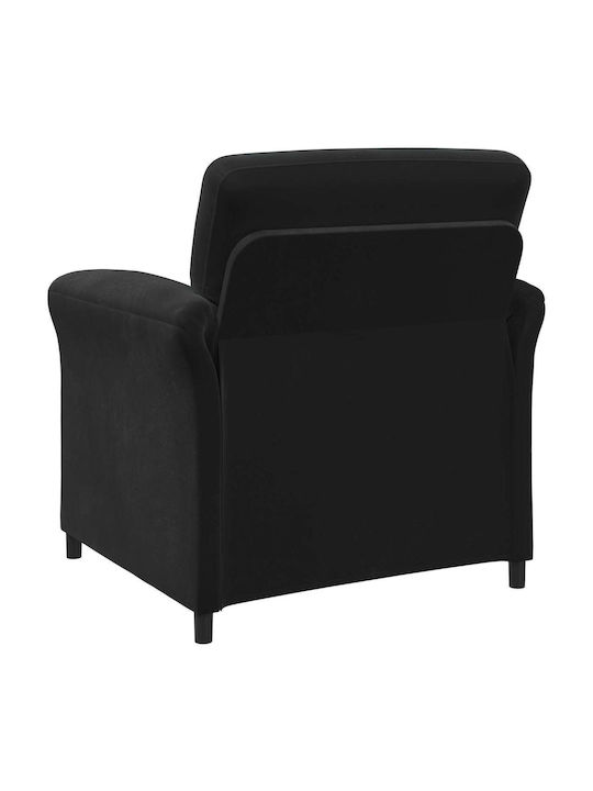 Velvet Armchair Black 88x83x95cm