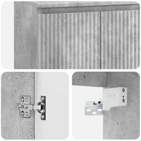 vidaXL Badezimmer Waschtisch-Einheit M53xB35xH63cm Grau Beton