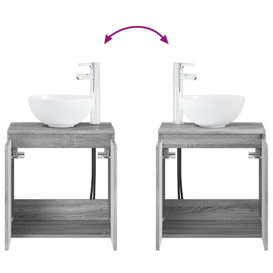 vidaXL Badezimmer Waschtisch-Einheit M49.5xB35xH63cm Grau Sonoma