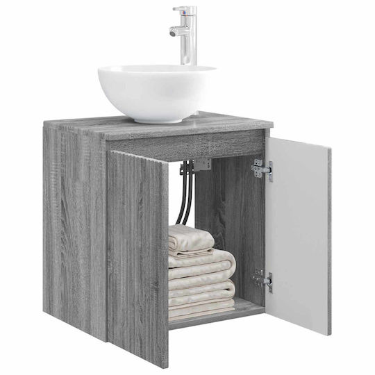 vidaXL Badezimmer Waschtisch-Einheit M49.5xB35xH63cm Grau Sonoma