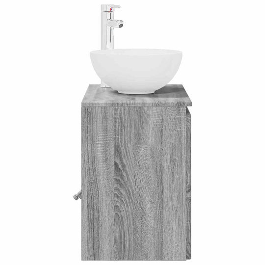vidaXL Badezimmer Waschtisch-Einheit M49.5xB35xH63cm Grau Sonoma