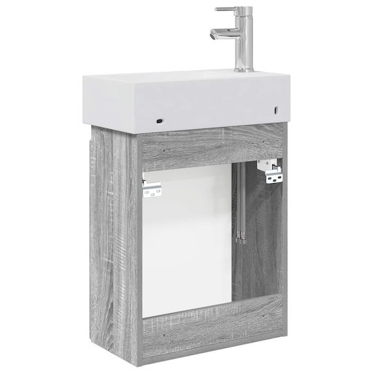vidaXL Плот с Мивка 45.5x22.5x84 см Сив