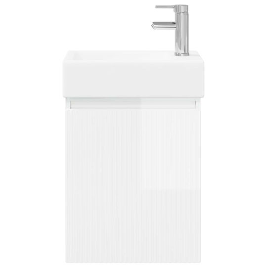 vidaXL Плот със Смесител 45.5x22.5x84 см Бял