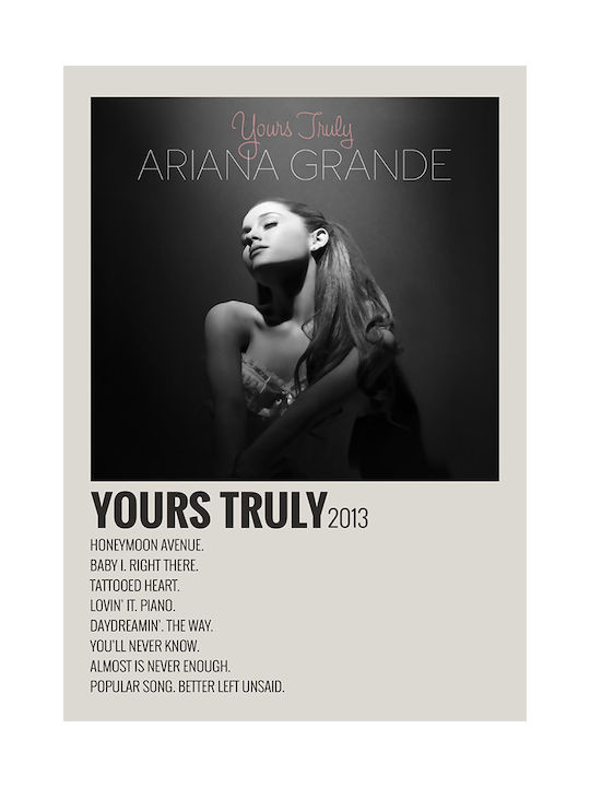 Music Poster Yours Truly Ariana Grande Ms739 30cm X 40cm Μαύρη Ξύλινη Κορνίζα